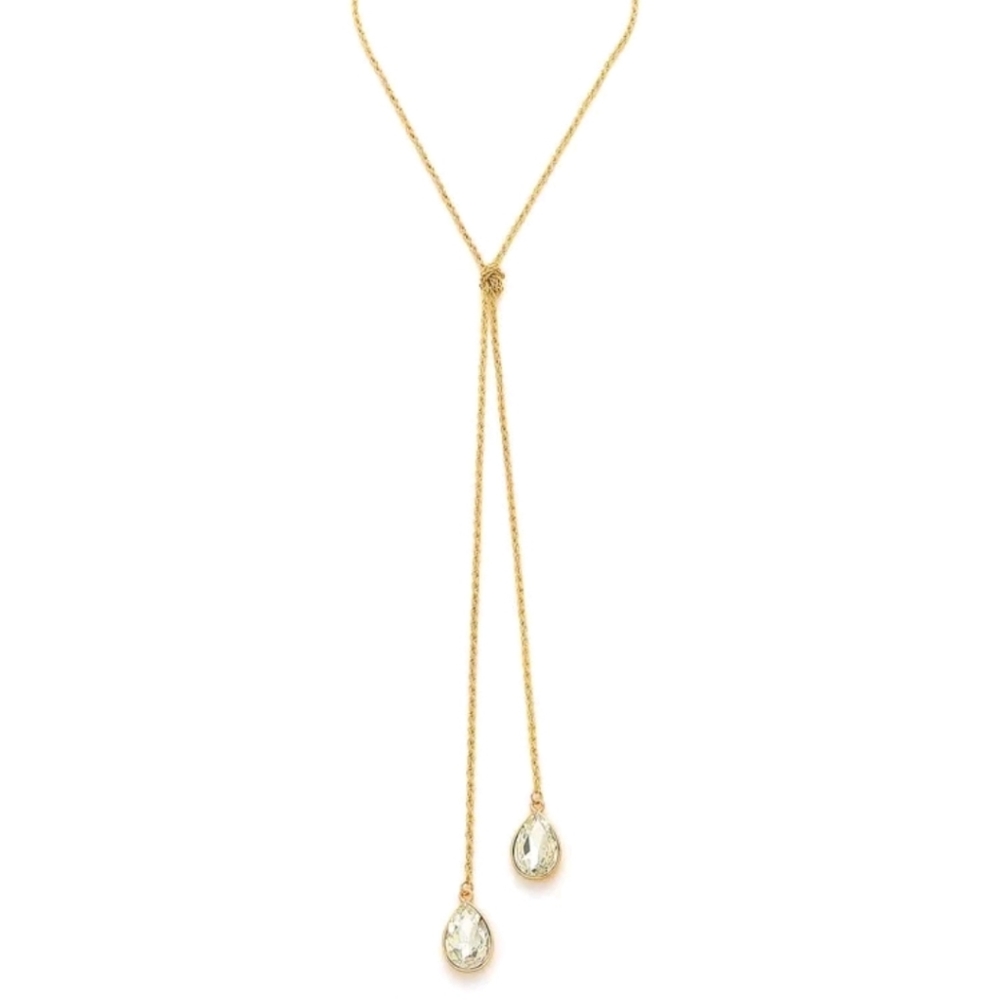 Water Drop Rhinestone Necklace - Picture 2 of 3